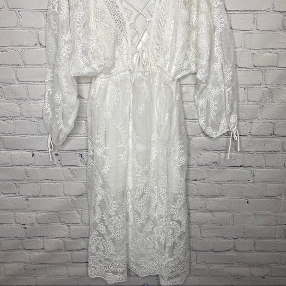 Endless Rose White Lace Embroidered Midi Dress - Picture 4 of 10